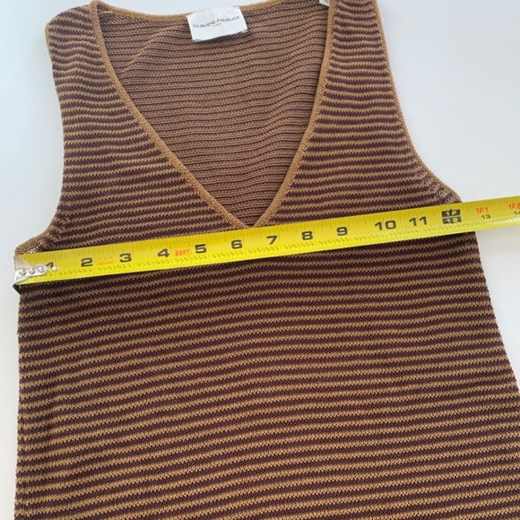 Claudie Pierlot Brown Knit V-Neck Tunic/Tank - Picture 4 of 7